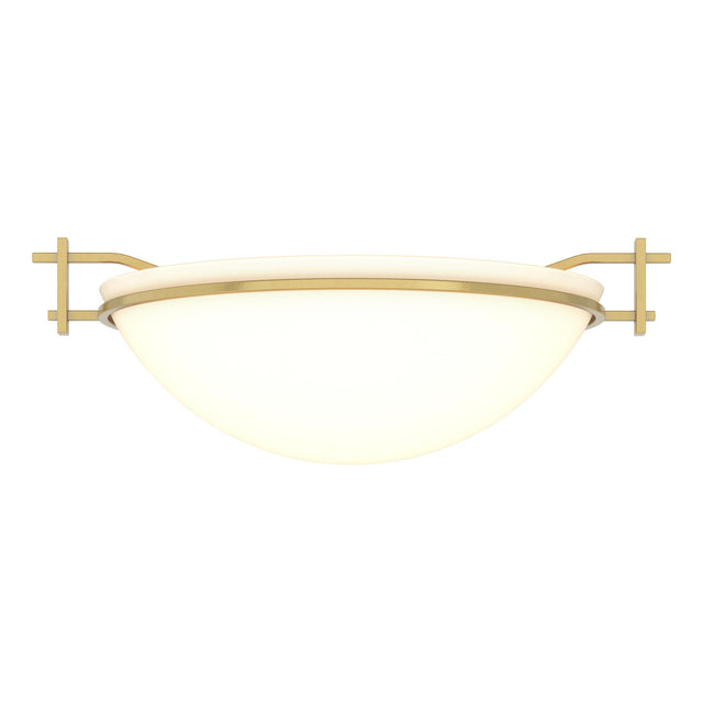 Hubbardton Forge 2002 Modern Brass Opal Glass (GG) Moonband Semi-Flush