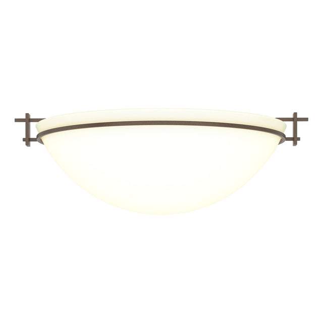 Hubbardton Forge 2002 Bronze Opal Glass (GG) Moonband Large Semi-Flush