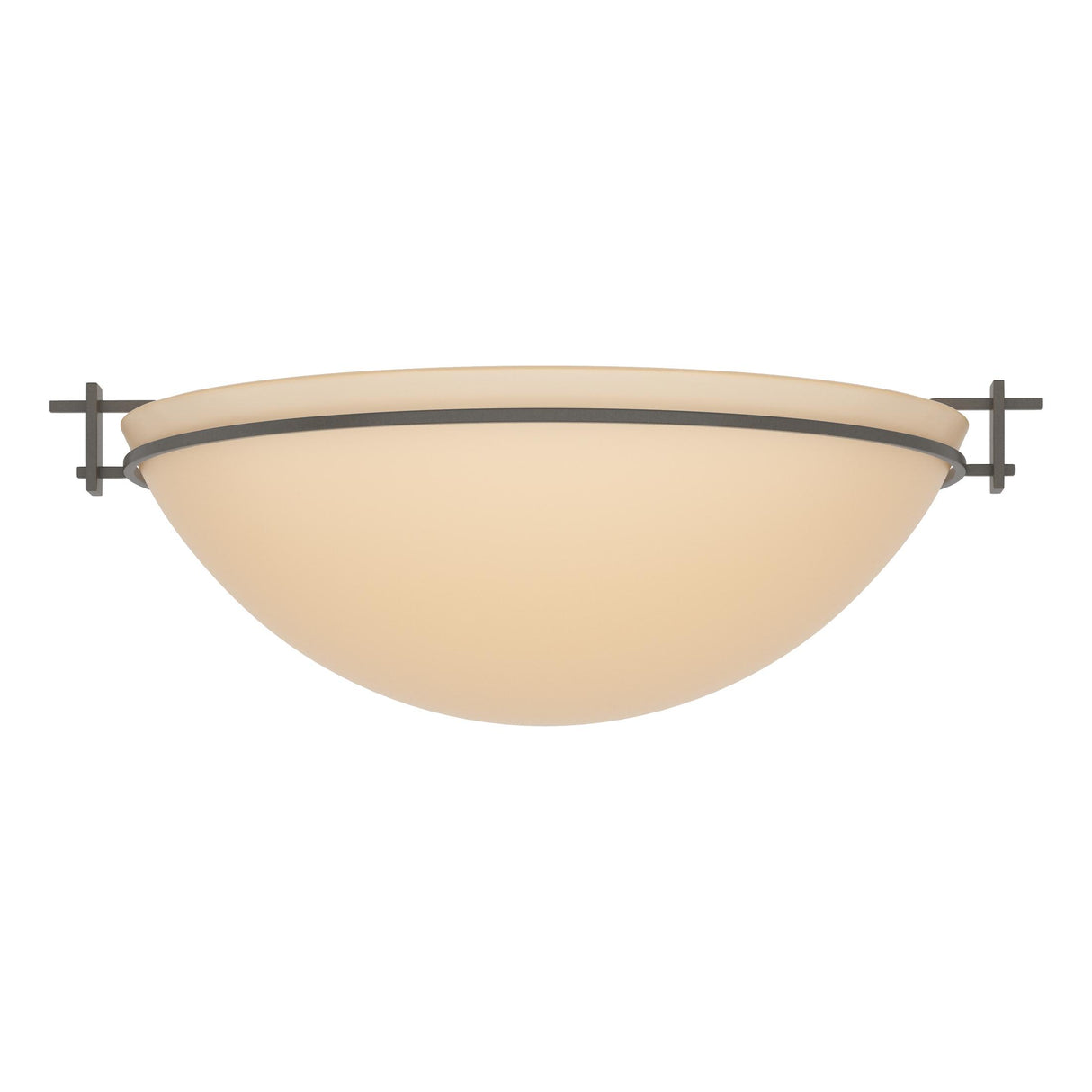 Hubbardton Forge 2002 Dark Smoke Sand Glass (SS) Moonband Large Semi-Flush