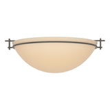 Hubbardton Forge 2002 Dark Smoke Sand Glass (SS) Moonband Large Semi-Flush