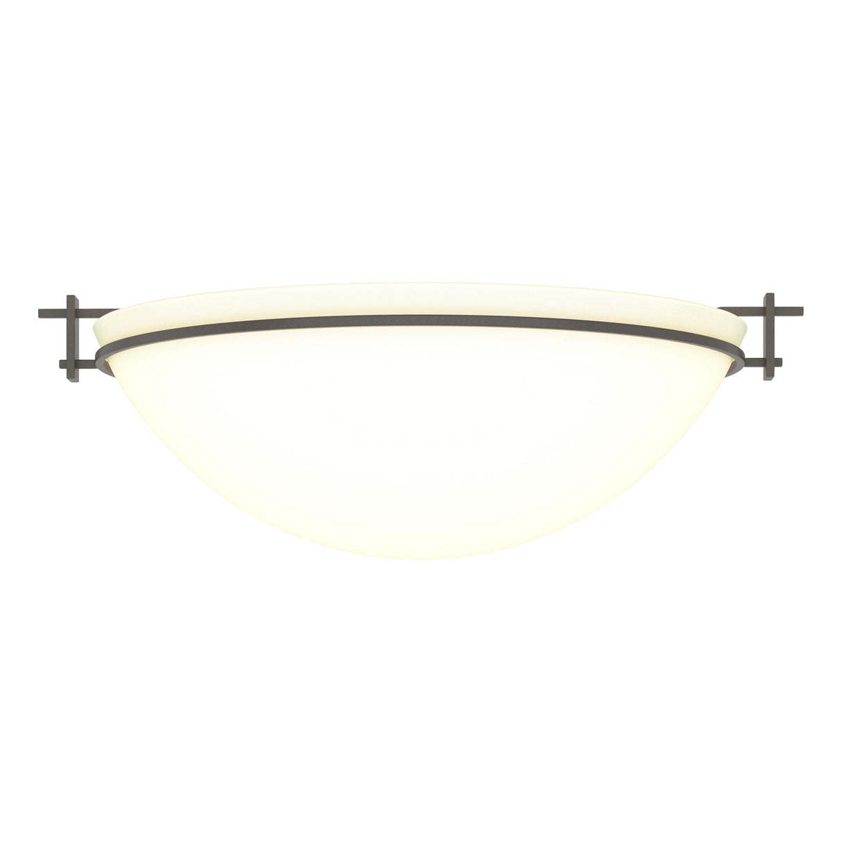 Hubbardton Forge 2002 Dark Smoke Opal Glass (GG) Moonband Large Semi-Flush