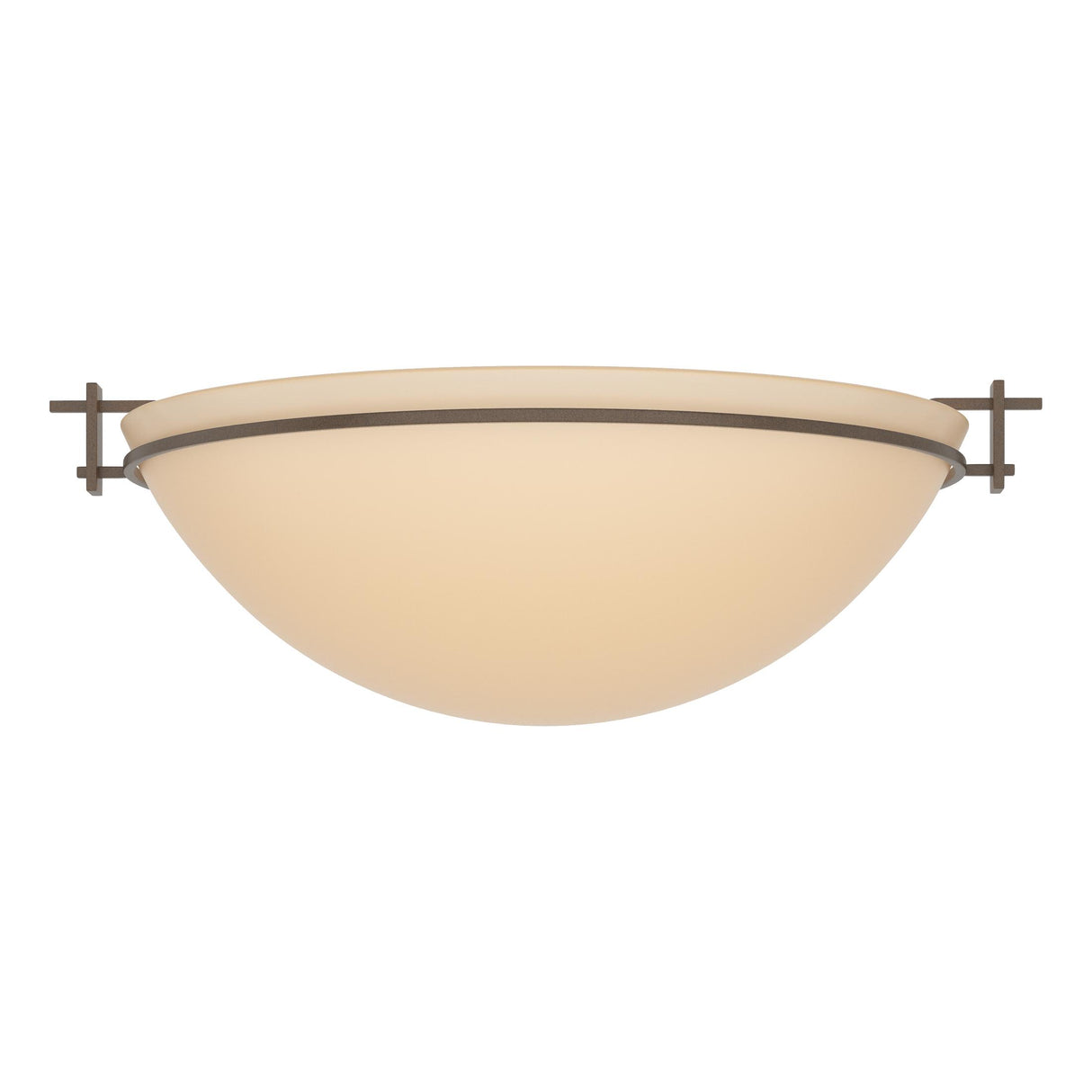 Hubbardton Forge 2002 Bronze Sand Glass (SS) Moonband Large Semi-Flush