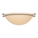Hubbardton Forge 2002 Bronze Sand Glass (SS) Moonband Large Semi-Flush