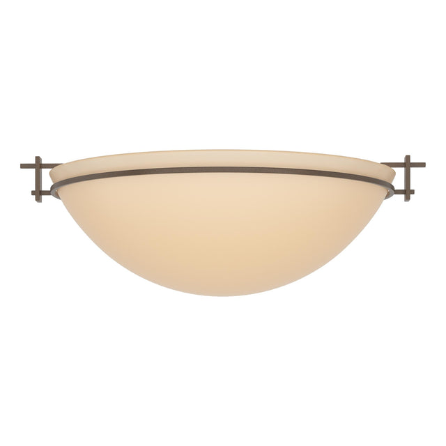 Hubbardton Forge 2002 Bronze Sand Glass (SS) Moonband Large Semi-Flush