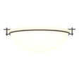 Hubbardton Forge 2002 Oil Rubbed Bronze Opal Glass (GG) Moonband Large Semi-Flush