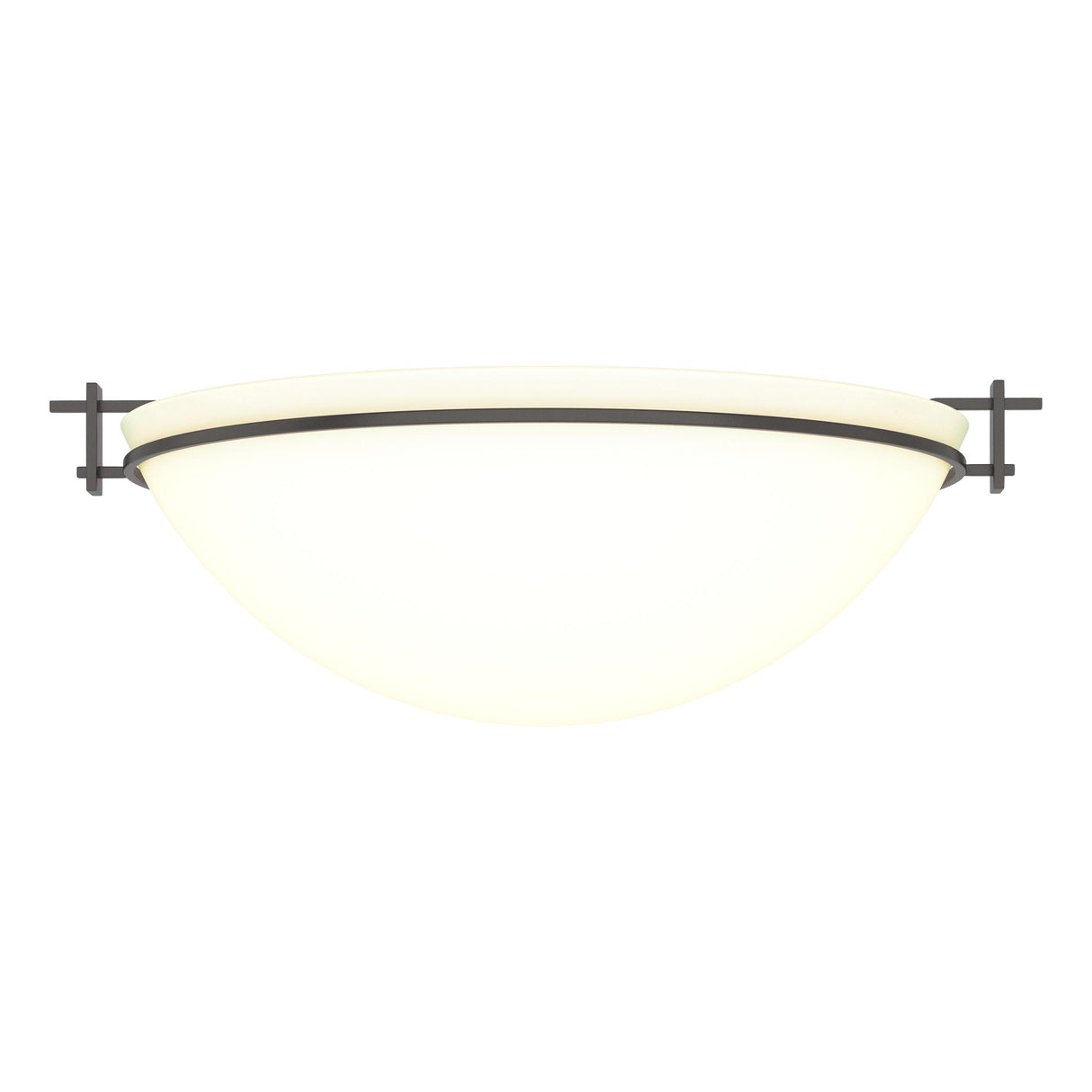 Hubbardton Forge 2002 Oil Rubbed Bronze Opal Glass (GG) Moonband Large Semi-Flush