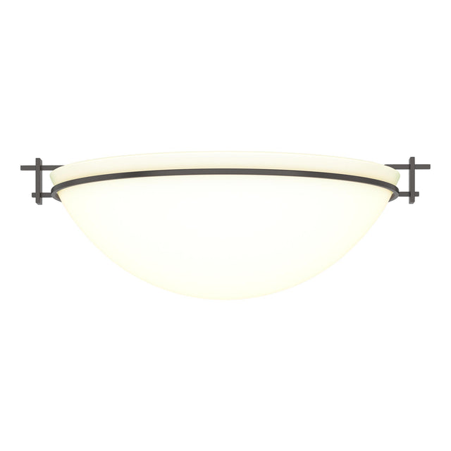 Hubbardton Forge 2002 Oil Rubbed Bronze Opal Glass (GG) Moonband Large Semi-Flush