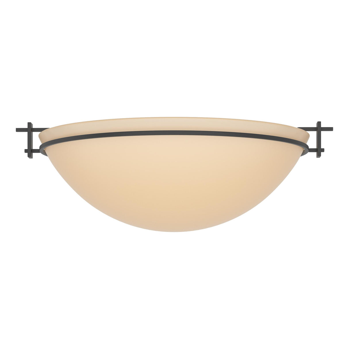 Hubbardton Forge 2002 Black Sand Glass (SS) Moonband Large Semi-Flush