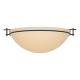 Hubbardton Forge 2002 Black Sand Glass (SS) Moonband Large Semi-Flush