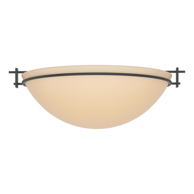 Hubbardton Forge 2002 Black Sand Glass (SS) Moonband Large Semi-Flush