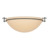 Hubbardton Forge 2002 Oil Rubbed Bronze Sand Glass (SS) Moonband Large Semi-Flush