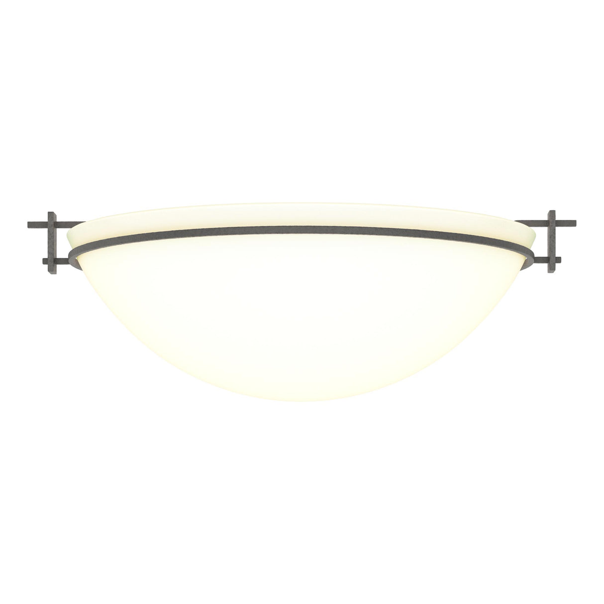 Hubbardton Forge 2002 Natural Iron Opal Glass (GG) Moonband Large Semi-Flush