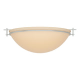 Hubbardton Forge 2002 Vintage Platinum Sand Glass (SS) Moonband Large Semi-Flush