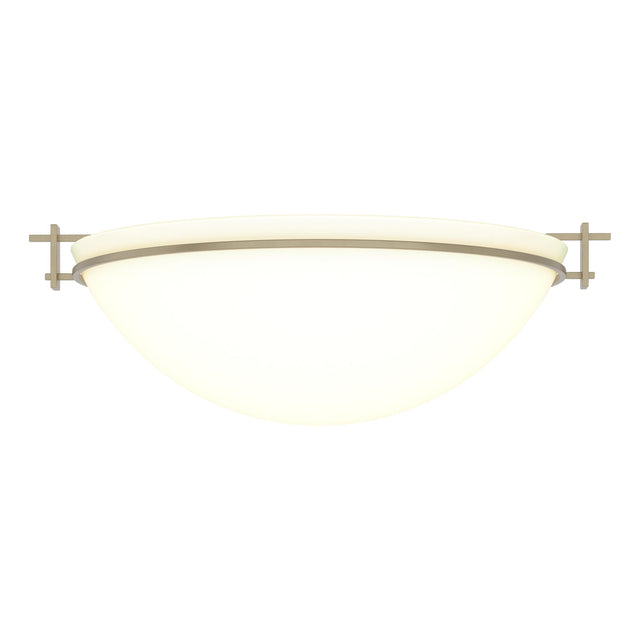 Hubbardton Forge 2002 Soft Gold Opal Glass (GG) Moonband Large Semi-Flush