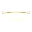 Hubbardton Forge 2002 Modern Brass Opal Glass (GG) Moonband Large Semi-Flush