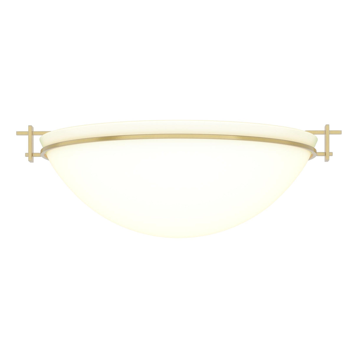Hubbardton Forge 2002 Modern Brass Opal Glass (GG) Moonband Large Semi-Flush