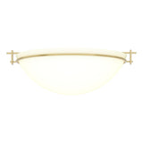 Hubbardton Forge 2002 Modern Brass Opal Glass (GG) Moonband Large Semi-Flush