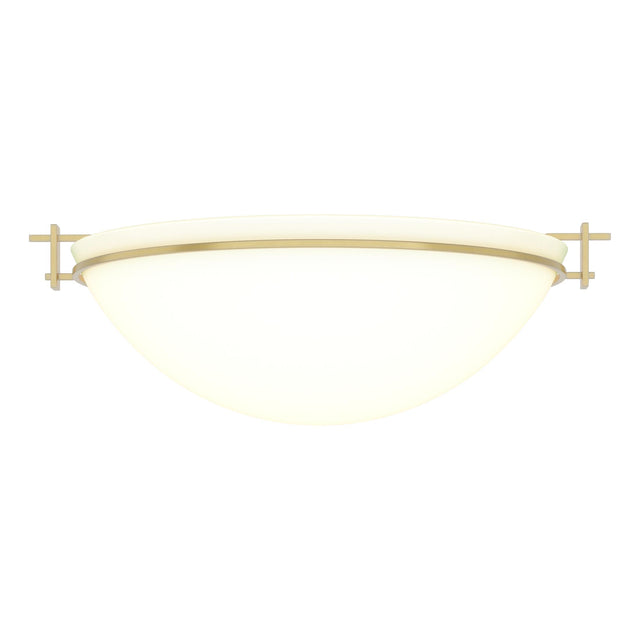 Hubbardton Forge 2002 Modern Brass Opal Glass (GG) Moonband Large Semi-Flush