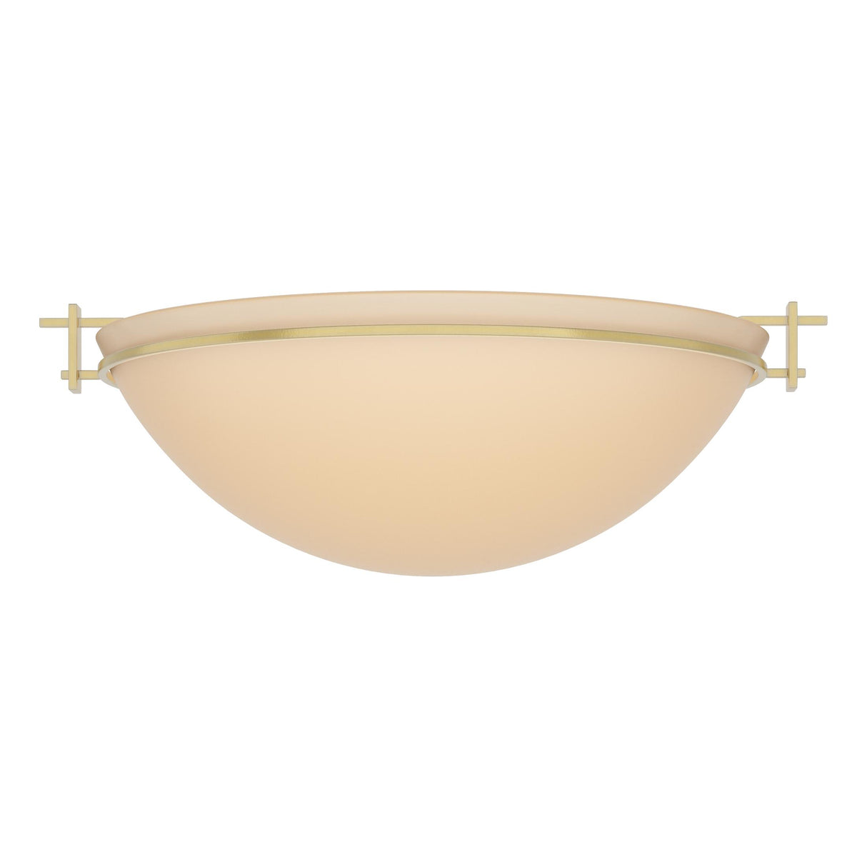 Hubbardton Forge 2002 Modern Brass Sand Glass (SS) Moonband Large Semi-Flush