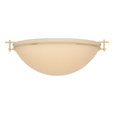 Hubbardton Forge 2002 Modern Brass Sand Glass (SS) Moonband Large Semi-Flush