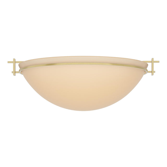 Hubbardton Forge 2002 Modern Brass Sand Glass (SS) Moonband Large Semi-Flush