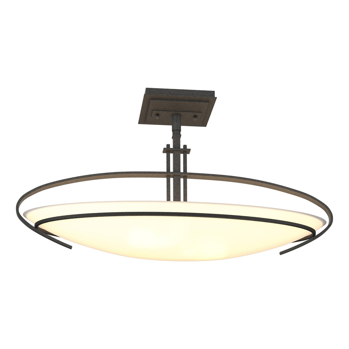 Hubbardton Forge 2006 Natural Iron Opal Glass (GG) Mackintosh Semi-Flush