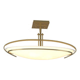 Hubbardton Forge 2006 Modern Brass Opal Glass (GG) Mackintosh Semi-Flush