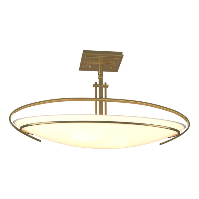 Hubbardton Forge 2006 Modern Brass Opal Glass (GG) Mackintosh Semi-Flush