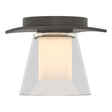 Hubbardton Forge 2010 Dark Smoke Clear Glass with Opal Diffuser (ZU) Wren Flush Mount