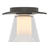 Hubbardton Forge 2010 Dark Smoke Clear Glass with Opal Diffuser (ZU) Wren Flush Mount