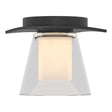 Hubbardton Forge 2010 Black Clear Glass with Opal Diffuser (ZU) Wren Flush Mount