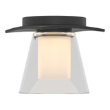 Hubbardton Forge 2010 Black Clear Glass with Opal Diffuser (ZU) Wren Flush Mount