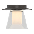 Hubbardton Forge 2010 Oil Rubbed Bronze Clear Glass with Opal Diffuser (ZU) Wren Flush Mount