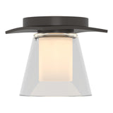 Hubbardton Forge 2010 Oil Rubbed Bronze Clear Glass with Opal Diffuser (ZU) Wren Flush Mount