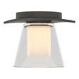 Hubbardton Forge 2010 Natural Iron Clear Glass with Opal Diffuser (ZU) Wren Flush Mount