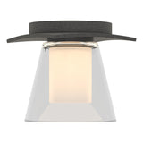 Hubbardton Forge 2010 Natural Iron Clear Glass with Opal Diffuser (ZU) Wren Flush Mount