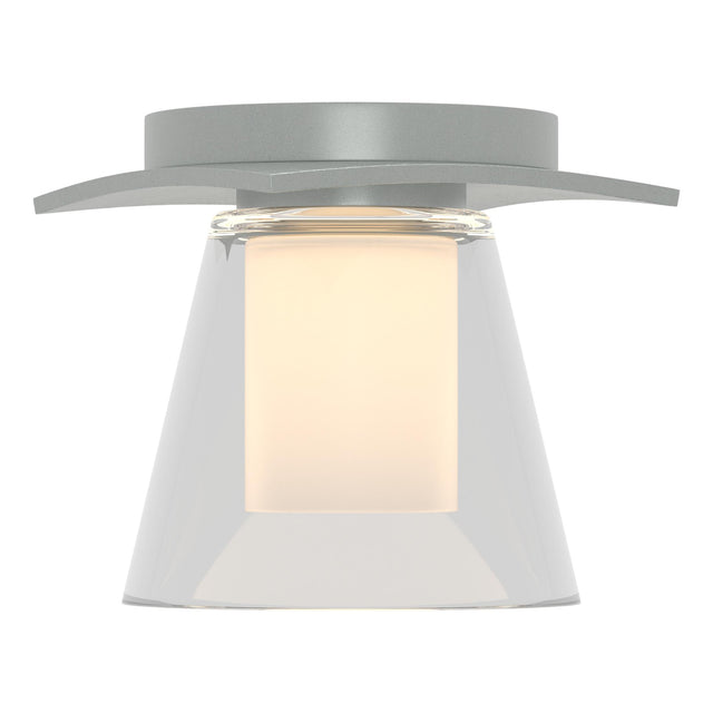 Hubbardton Forge 2010 Vintage Platinum Clear Glass with Opal Diffuser (ZU) Wren Flush Mount