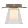 Hubbardton Forge 2010 Soft Gold Clear Glass with Opal Diffuser (ZU) Wren Flush Mount