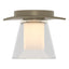 Hubbardton Forge 2010 Soft Gold Clear Glass with Opal Diffuser (ZU) Wren Flush Mount