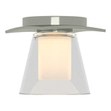 Hubbardton Forge 2010 Sterling Clear Glass with Opal Diffuser (ZU) Wren Flush Mount