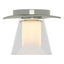 Hubbardton Forge 2010 Sterling Clear Glass with Opal Diffuser (ZU) Wren Flush Mount