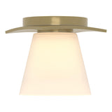 Hubbardton Forge 2010 Modern Brass Opal Glass (GG) Wren Flush Mount