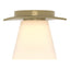 Hubbardton Forge 2010 Modern Brass Opal Glass (GG) Wren Flush Mount