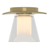 Hubbardton Forge 2010 Modern Brass Clear Glass with Opal Diffuser (ZU) Wren Flush Mount