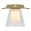 Hubbardton Forge 2010 Modern Brass Clear Glass with Opal Diffuser (ZU) Wren Flush Mount