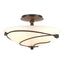 Hubbardton Forge 2000 Bronze Opal Glass (GG) Forged Leaves Semi-Flush
