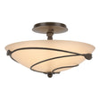Hubbardton Forge 2000 Bronze Sand Glass (SS) Forged Leaves Semi-Flush