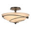Hubbardton Forge 2000 Bronze Sand Glass (SS) Forged Leaves Semi-Flush