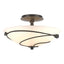 Hubbardton Forge 2000 Dark Smoke Opal Glass (GG) Forged Leaves Semi-Flush