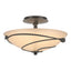 Hubbardton Forge 2000 Dark Smoke Sand Glass (SS) Forged Leaves Semi-Flush
